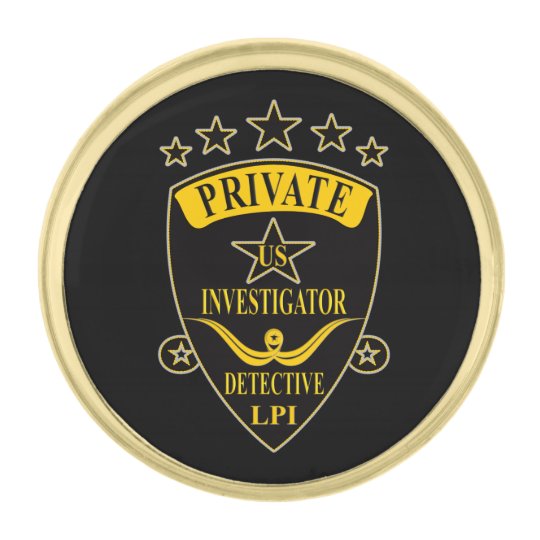 Private Investigator Gold Finish Lapel Pin | Zazzle.com