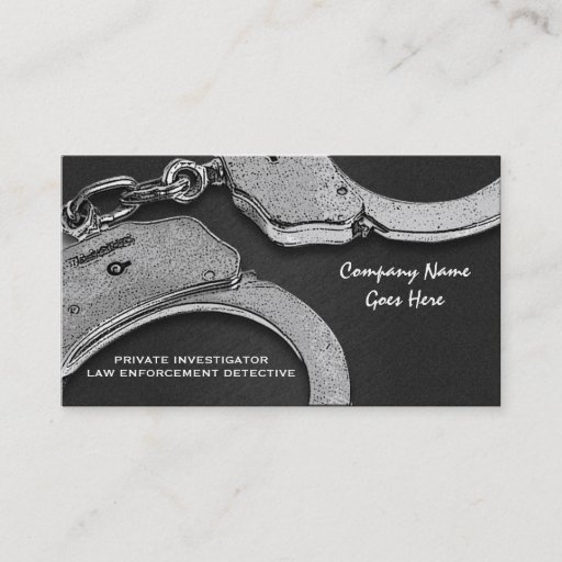 Customizable Private Investigator law detective enforcement Business Card Templates