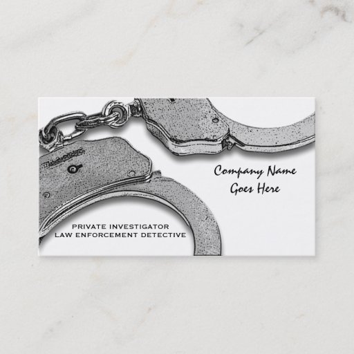 Customizable Private Investigator law detective enforcement Business Card Templates
