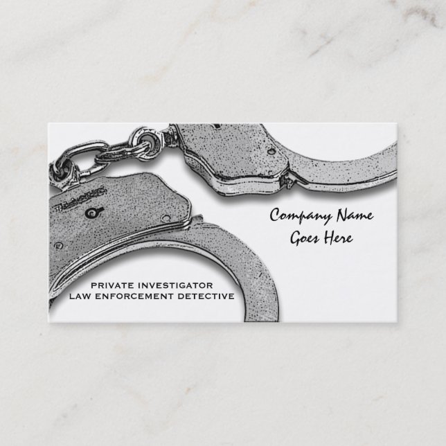 Private Investigator law detective enforcement Business Card (Front)