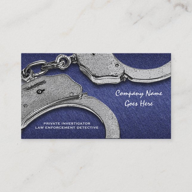 Private Investigator law detective enforcement Business Card (Front)