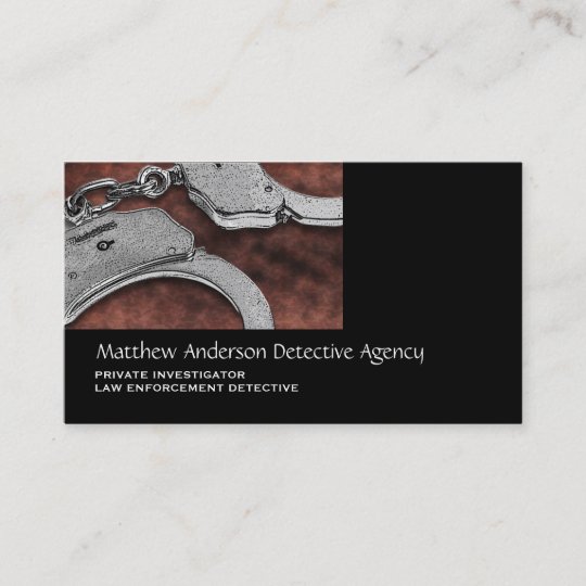 Private Investigator Law Enforcement Brown Black Business Card