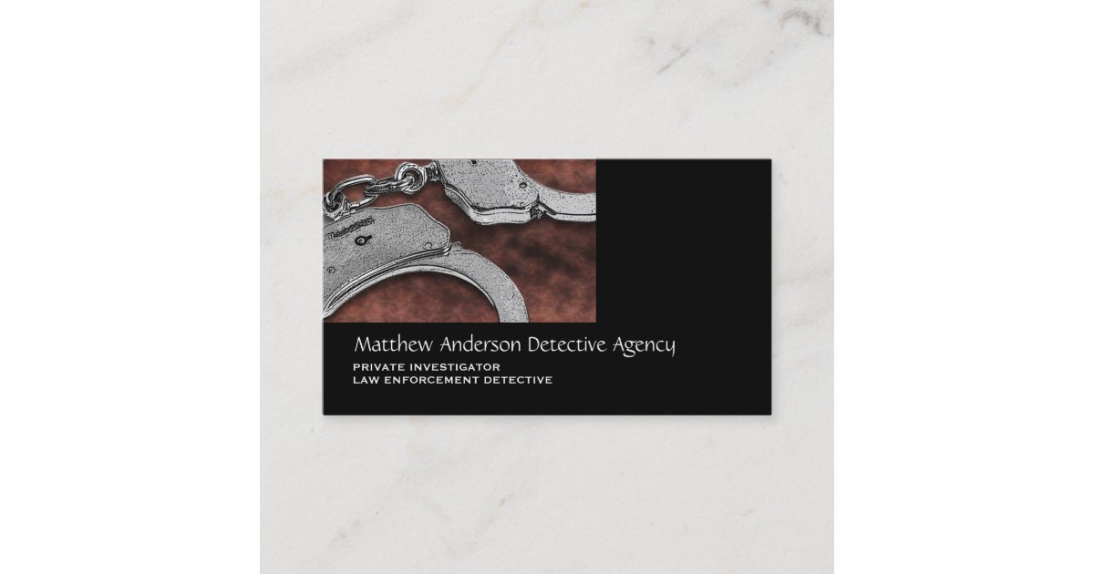 Private Investigator Law Enforcement Brown Black Business Card