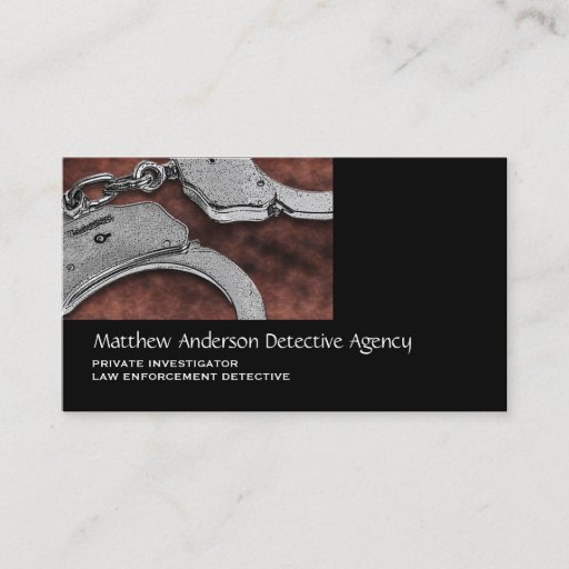 Customizable Private Investigator law enforcement brown black Business Card Templates