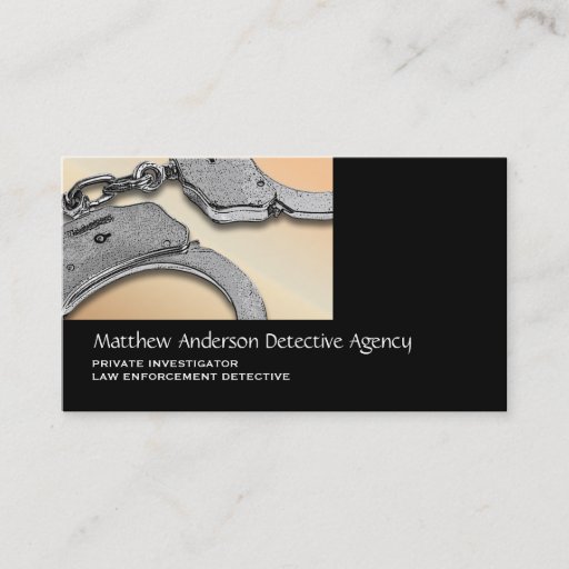 Customizable Private Investigator law enforcement tan silver Business Card