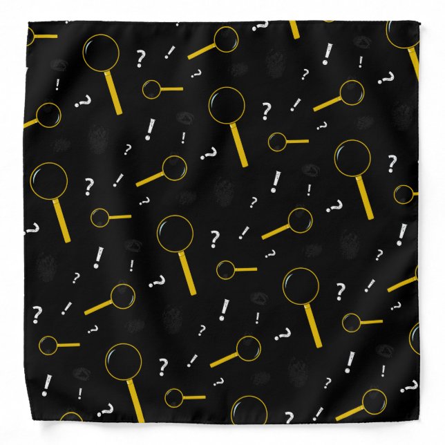 Private Investigator Magnifying Glass Fingerprints Bandana (Front)
