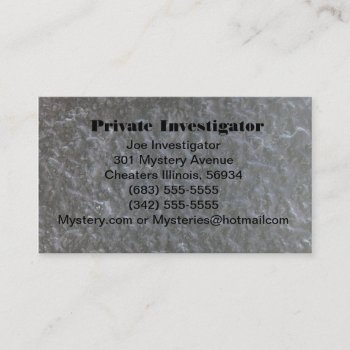Private Investigator's Business Card by GreenCannon at Zazzle