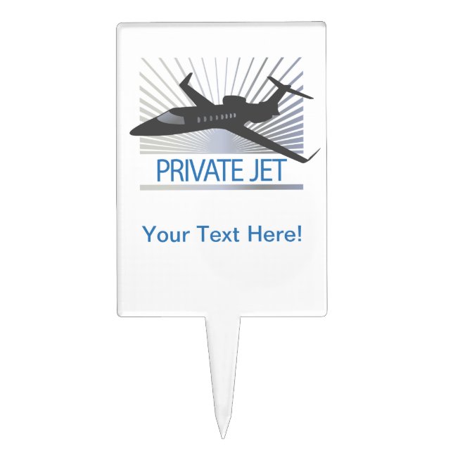 Private Jet Aircraft Cake Topper (Front)