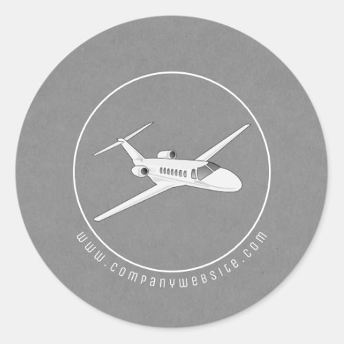 Private Jet Aircraft Classic Round Sticker