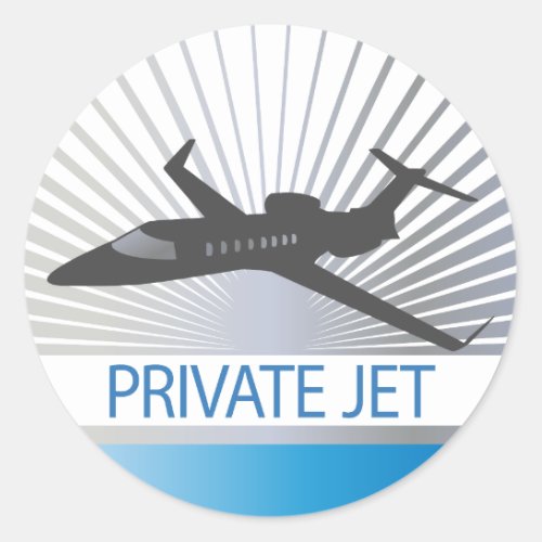 Private Jet Aircraft Classic Round Sticker