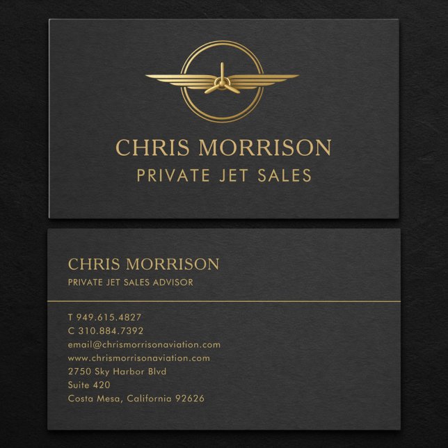 Private Jet Airplane Aviation Business Card (Creator Uploaded)