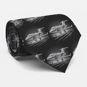 Private Jet Airplane print  Neck Tie