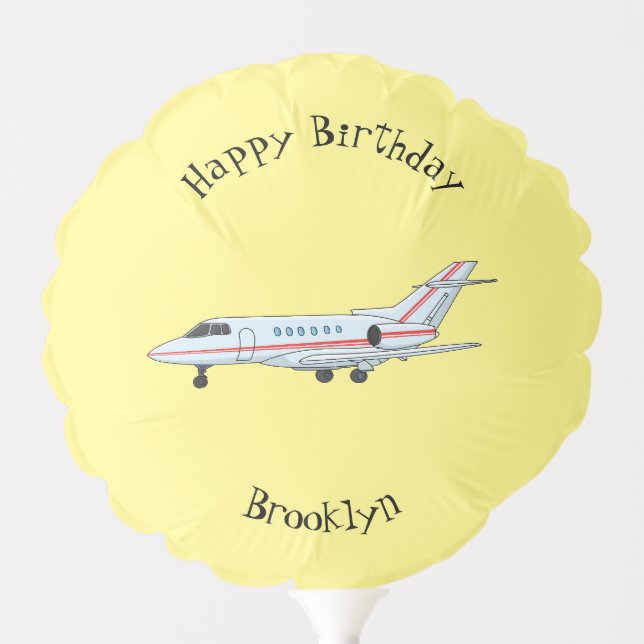 Private jet cartoon illustration balloon (Front)