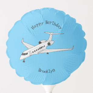 Private jet cartoon illustration balloon