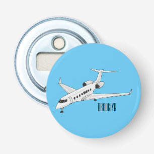 Private jet cartoon illustration bottle opener