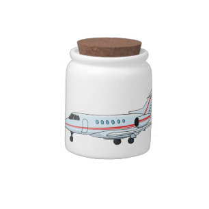 Private jet cartoon illustration candy jar
