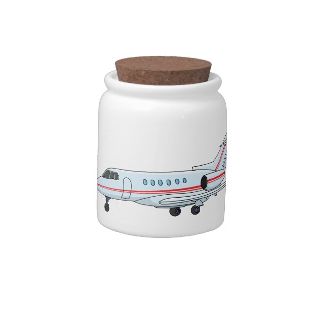 Private jet cartoon illustration candy jar (Left)