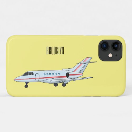Private jet cartoon illustration iPhone 11 case