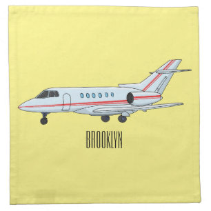 Private jet cartoon illustration cloth napkin