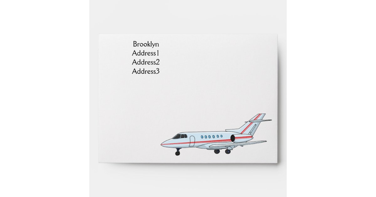 Private jet cartoon illustration envelope | Zazzle