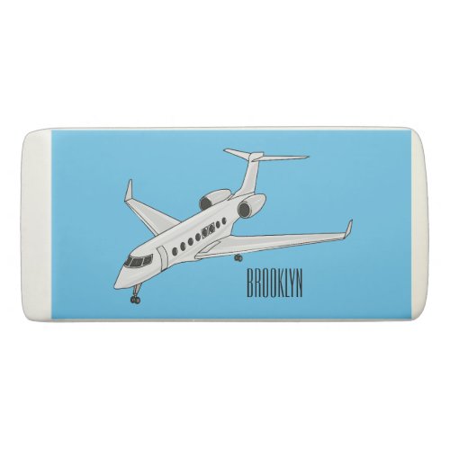 Private jet cartoon illustration eraser