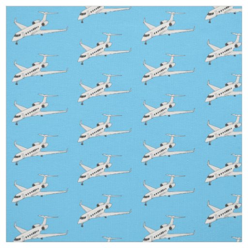 Private jet cartoon illustration fabric