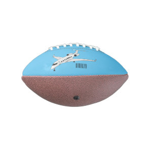 Private jet cartoon illustration football