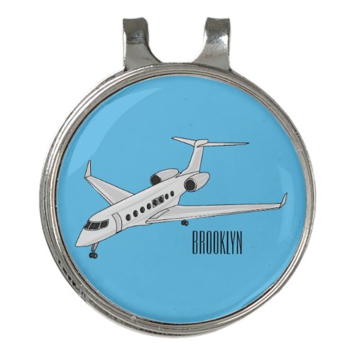 Private jet cartoon illustration golf hat clip