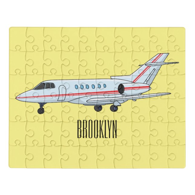 Private jet cartoon illustration jigsaw puzzle (Puzzle Horizontal)