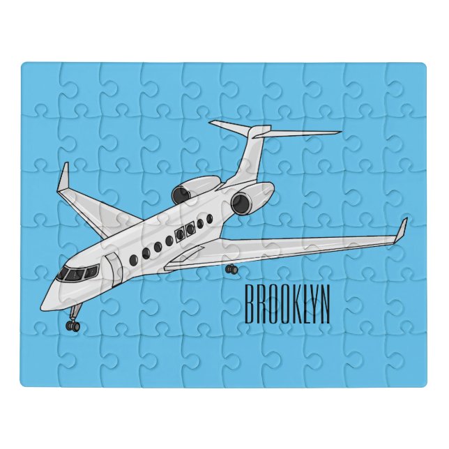 Private jet cartoon illustration jigsaw puzzle (Puzzle Horizontal)