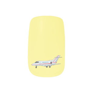 Private jet cartoon illustration minx nail art