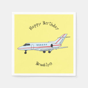 Private jet cartoon illustration napkins