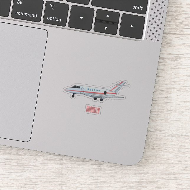 Private jet cartoon illustration sticker (Detail)