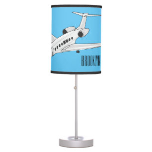 Private jet cartoon illustration table lamp