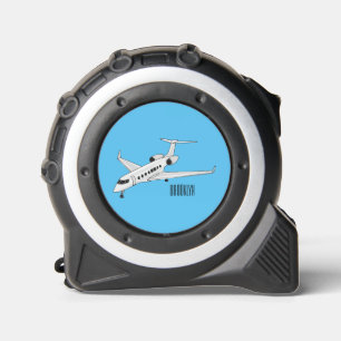 Private jet cartoon illustration tape measure