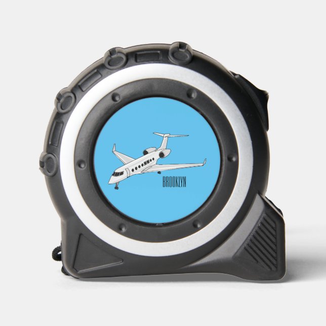 Private jet cartoon illustration tape measure (Front)