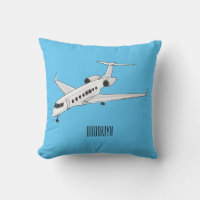 Private jet cartoon illustration