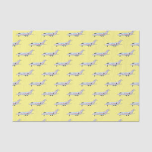 Private jet cartoon illustration tissue paper
