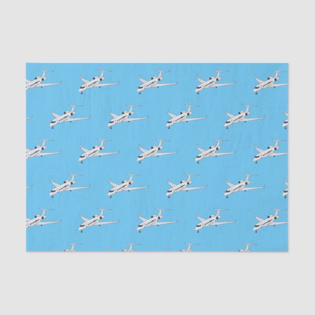 Private jet cartoon illustration tissue paper (Front)