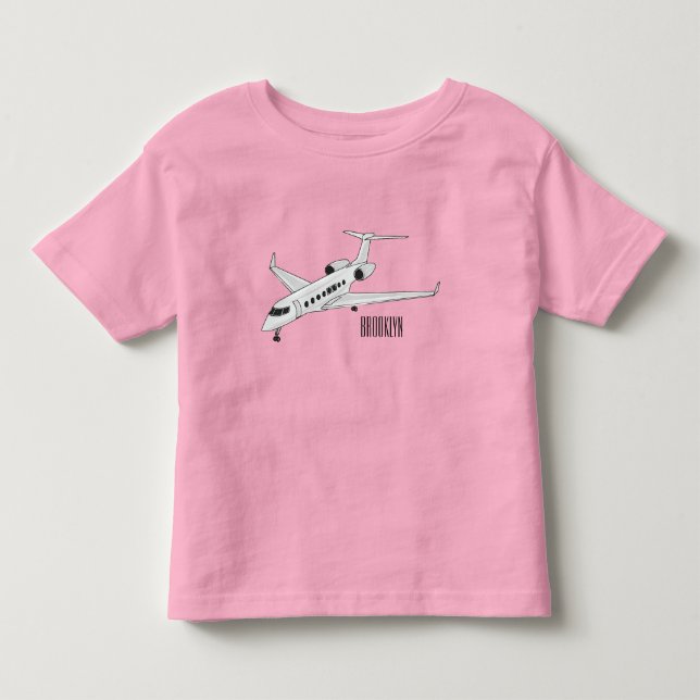 Private jet cartoon illustration toddler t-shirt (Front)