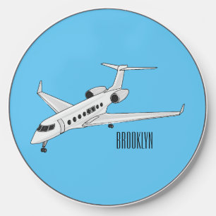 Private jet cartoon illustration wireless charger 