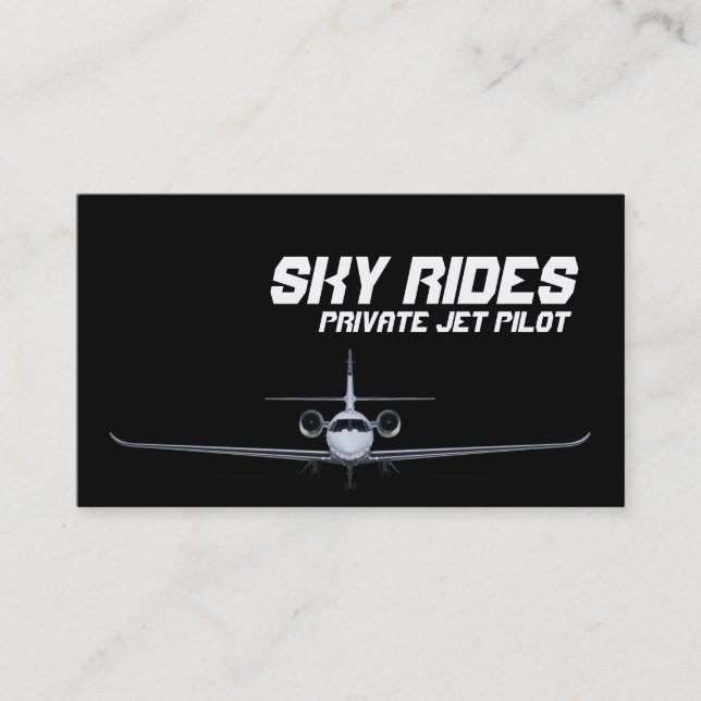 Private Jet Plane Pilot Sale Business Card (Front)