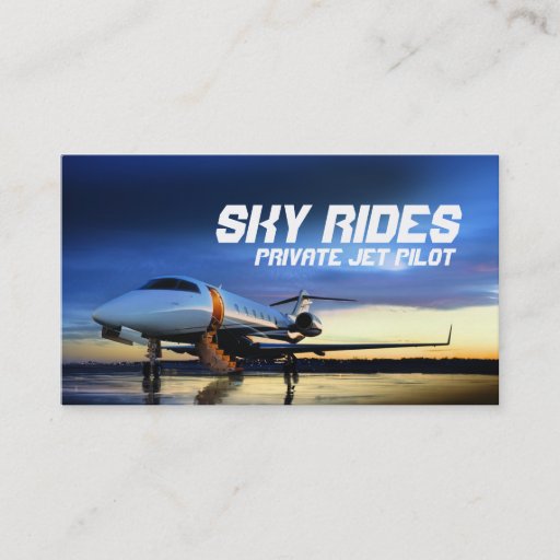 Customizable Private Jet Plane Pilot Sale Business Card