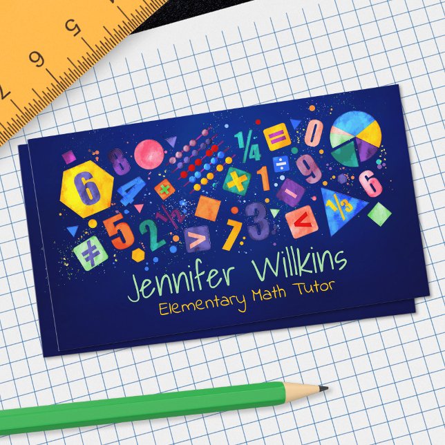 Private Math Tutor - Early grades, elementary Busi Business Card (Creator Uploaded)