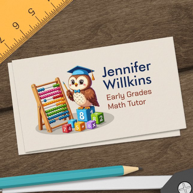 Private Math Tutor - Early grades, elementary Business Card (Creator Uploaded)