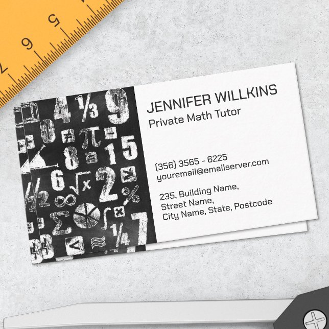 Private Math Tutor - Mathematics Educator Business Card (Creator Uploaded)
