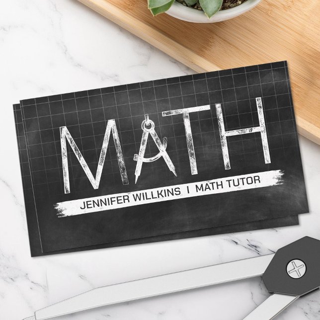 Private Math Tutor - Mathematics Educator Business Card (Creator Uploaded)