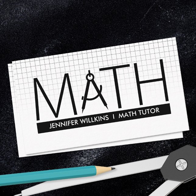 Private Math Tutor - Mathematics Educator Business Card (Creator Uploaded)