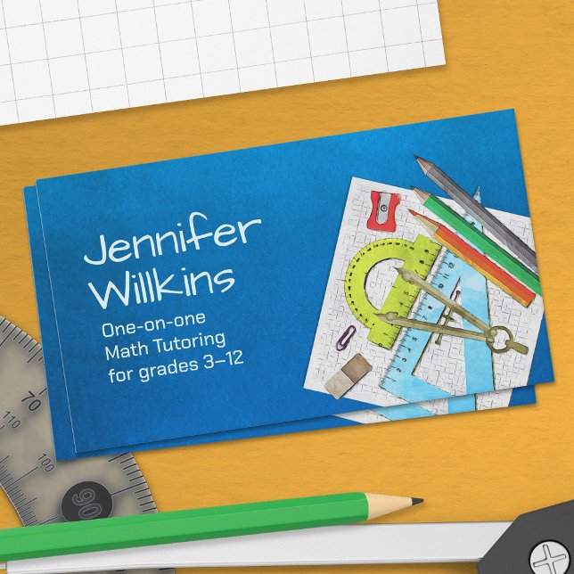 Private Math Tutor - Mathematics Educator Business Card (Creator Uploaded)