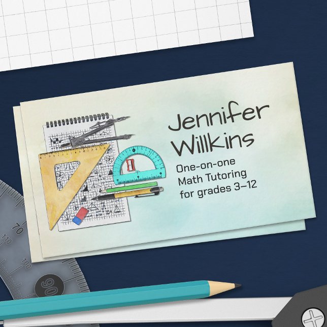 Private Math Tutor - Mathematics Educator Business Card (Creator Uploaded)